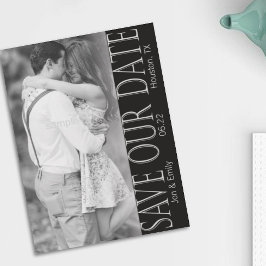 Vertical Zwart & Wit Save the Date 13 x 18 cm Aankondiging