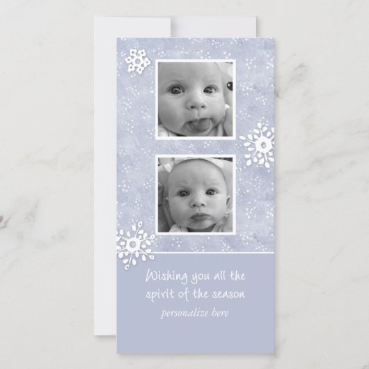 Verticale 2 fotokaart feestdagenkaart (Voorkant)