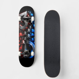 Verticale 3D-fusie | Futuristische kubuslogo Persoonlijk Skateboard