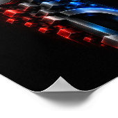 Verticale 3D-fusie | Posterontwerp voor futuristis Poster (Hoek)