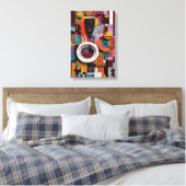 Verticale 3D geometrische collagekunst Canvas Afdruk (Insitu (Slaapkamer))