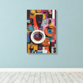 Verticale 3D geometrische collagekunst Canvas Afdruk (Insitu (Houten vloer))