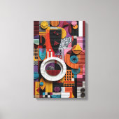 Verticale 3D geometrische collagekunst Canvas Afdruk (Voorkant)
