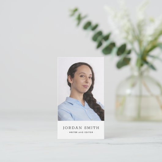 Verticale aangepaste foto moderne, minimale profes visitekaartje (Staand voorkant)
