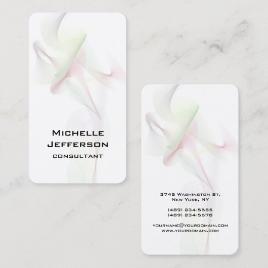 Verticale Abstracte curven Moderne Stijlweergave Visitekaartje (Voorkant / Achterkant)