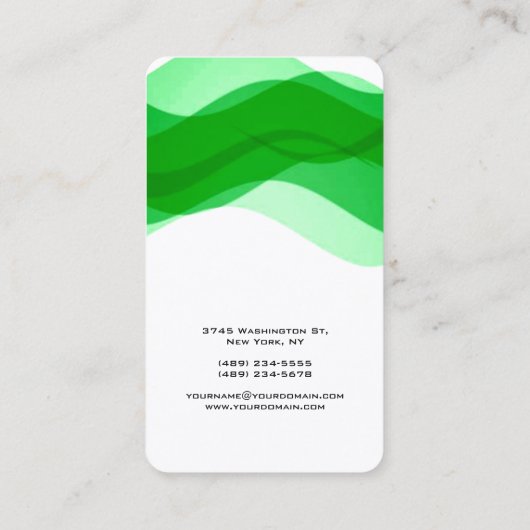 Verticale Abstracte curven Patroon Modern Trendy Visitekaartje (Achterkant)