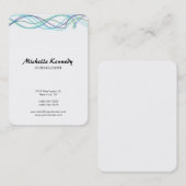 Verticale Abstracte knoppen Blauw wit script Visitekaartje (Voorkant / Achterkant)
