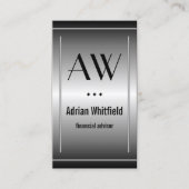 Verticale accountant voor zwarte en zilveren stave visitekaartje (Voorkant)
