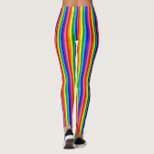 Verticale acht Stripe Rainbow Pride vlag Leggings (Achterkant)