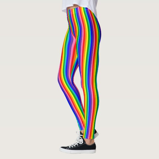 Verticale acht Stripe Rainbow Pride vlag Leggings (Links)