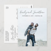 Verticale Afbeelding bruiloft Save the date Briefk Briefkaart (Voorkant / Achterkant)