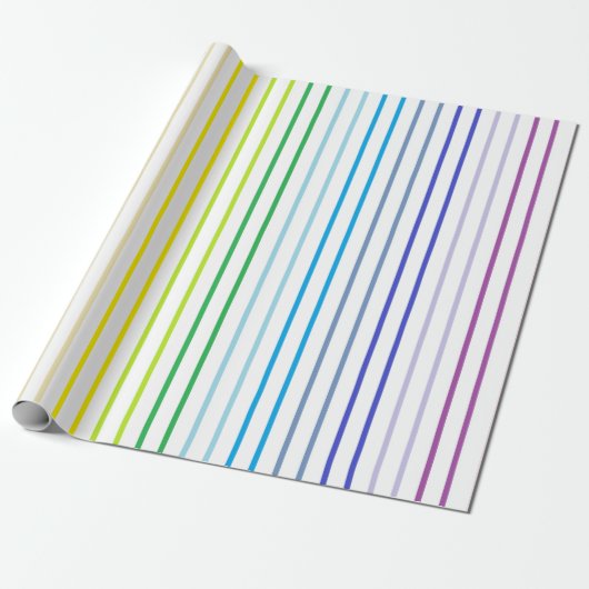 Verticale afgedekte brederspectrum regenboogstrips cadeaupapier (Uitgerold)