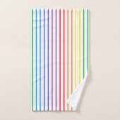 Verticale afgedekte regenboogstrips bad handdoek (Handdoek)