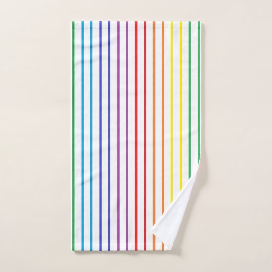 Verticale afgedekte regenboogstrips bad handdoek (Handdoek)