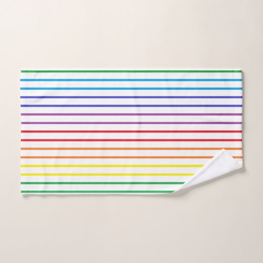 Verticale afgedekte regenboogstrips bad handdoek (Handdoek)