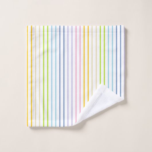 Verticale afgedekte regenboogstrips bad handdoek (Wasdoekje)