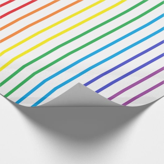 Verticale afgedekte regenboogstrips cadeaupapier (Hoek)