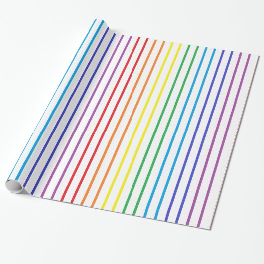 Verticale afgedekte regenboogstrips cadeaupapier (Uitgerold)