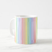 Verticale afgedekte regenboogstrips koffiemok (Voorkant links)