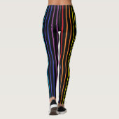 Verticale afgedekte regenboogstrips zwart leggings (Achterkant)