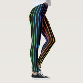 Verticale afgedekte regenboogstrips zwart leggings (Rechts)