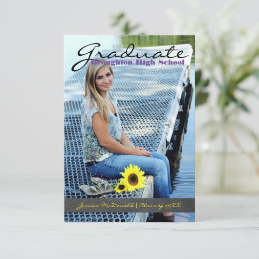 Verticale Afstuderen foto - 3 x5-alkbordstripe Kaart (Staand voorkant)