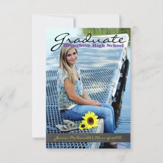 Verticale Afstuderen foto - 3 x5-alkbordstripe Kaart (Voorkant)