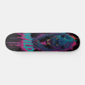 Verticale, agressieve zwarte panterillustratie persoonlijk skateboard (Horizontaal)