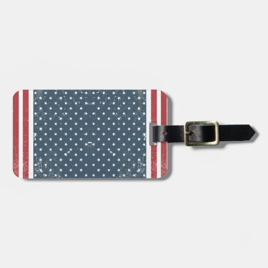 verticale amerikaanse vlag bagagelabel (Voorkant horizontaal)