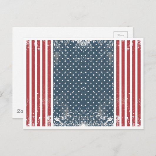 verticale amerikaanse vlag briefkaart (Voorkant / Achterkant)