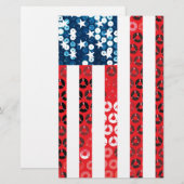 verticale amerikaanse vlag briefpapier (Voorkant / Achterkant)