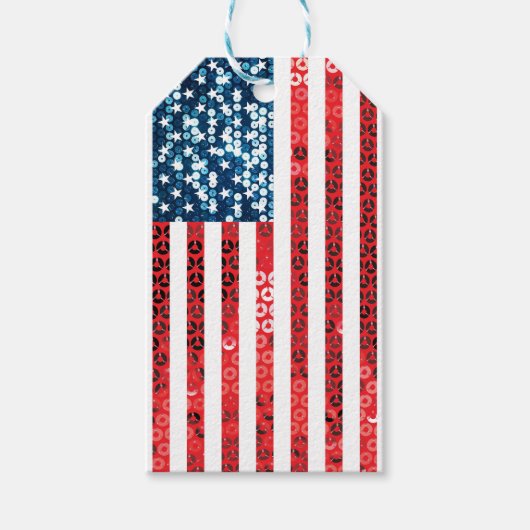 verticale amerikaanse vlag cadeaulabel (Voorkant)