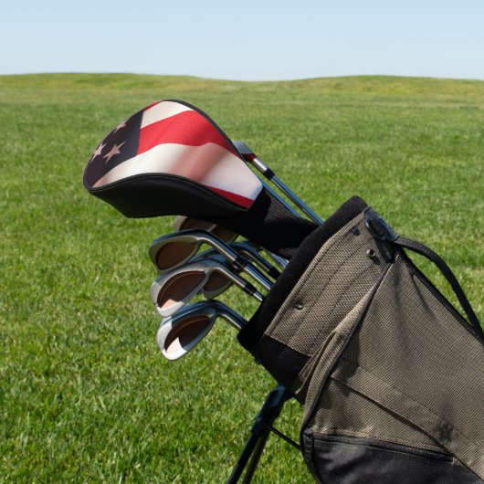 Verticale Amerikaanse vlag Golfheadcover (Insitu)