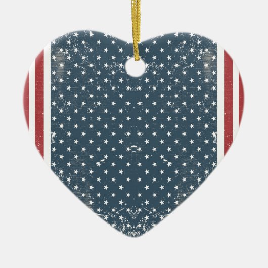 verticale amerikaanse vlag keramisch ornament (Voorkant)