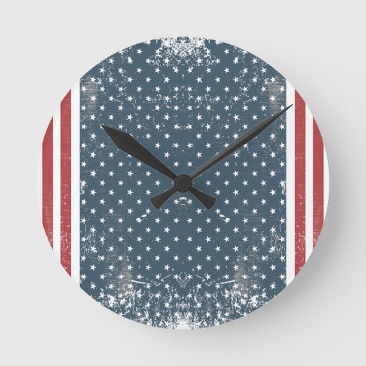 verticale amerikaanse vlag ronde klok (Voorkant)