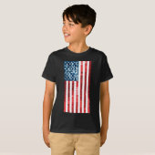 verticale amerikaanse vlag t-shirt (Voorkant volledig)