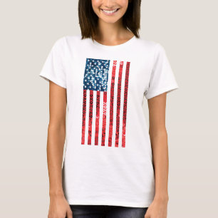 verticale amerikaanse vlag t-shirt