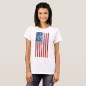 verticale amerikaanse vlag t-shirt (Voorkant volledig)