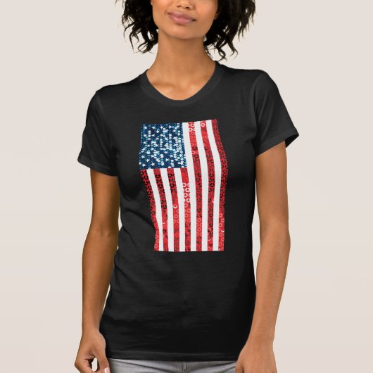 verticale amerikaanse vlag t-shirt (Voorkant)