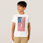 verticale amerikaanse vlag t-shirt (Voorkant volledig)