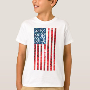 verticale amerikaanse vlag t-shirt