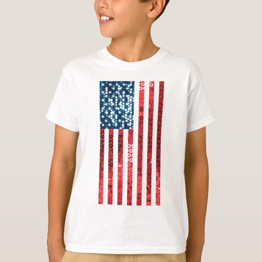 verticale amerikaanse vlag t-shirt (Voorkant)