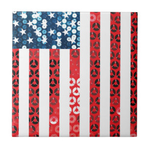 verticale amerikaanse vlag tegeltje