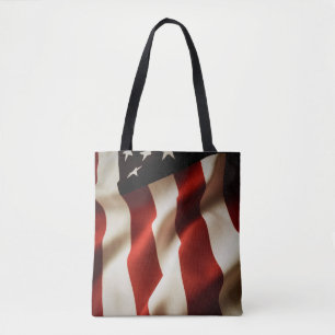 Verticale Amerikaanse vlag Tote Bag