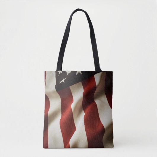 Verticale Amerikaanse vlag Tote Bag (Voorkant)