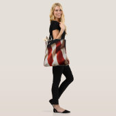 Verticale Amerikaanse vlag Tote Bag (Op model)