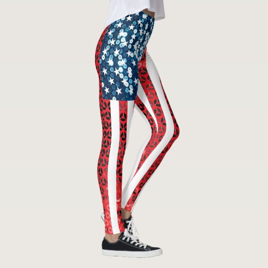 verticale amerikaanse vlaggen - leggings (Rechts)