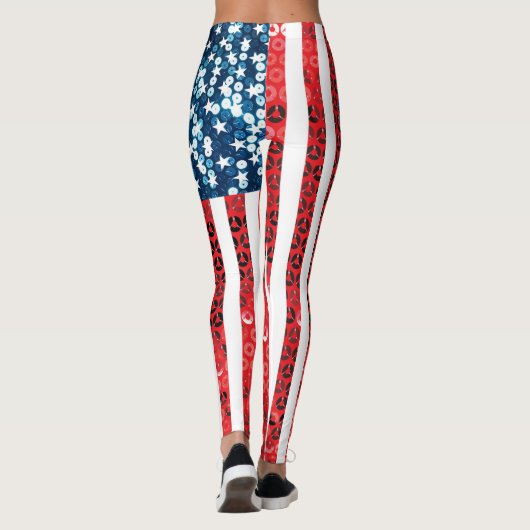 verticale amerikaanse vlaggen - leggings (Achterkant)