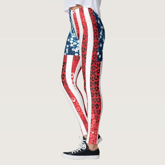verticale amerikaanse vlaggen - leggings (Links)