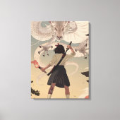 Verticale anime meiden Premium-omgepakt canvas (gl (Voorkant)